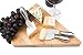 Bamboo Cheese Board and Knife Set. Natural Wood with Stainless Steel Cutter Tools for Hard Soft or Crumbly Cheeses. Unique Gift Idea