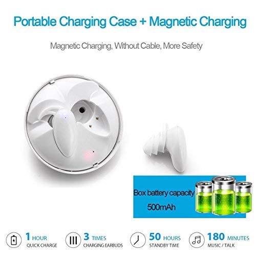 Auriculares Bluetooth, Auriculares estéreo inalámbrico para el Deporte, Funcionamiento con micrófono, reducción de Ruido Compatible con iPhone 7 7Plus 6s 6 y Android