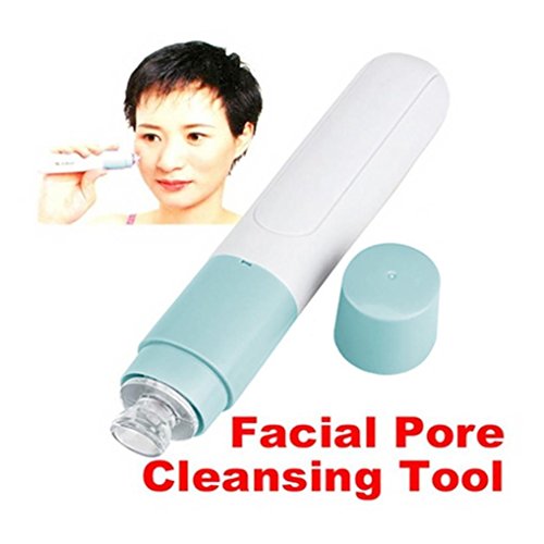AMA(TM) Facial Pore Acne Cleaner Blackhead Vacuum Remover Suction Electric Skin Facial Care Tool (Light Blue)
