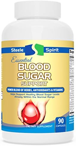 Blood Sugar Support Supplement - Powerful Herbs Antioxidants &amp; Vitamins Help Support Healthy Blood Sugar Levels - By Steele Spirit