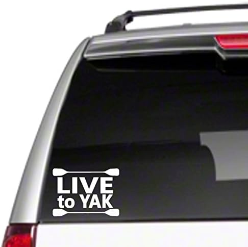 KAYAK Live to Yak 6" Car Vinyl Decal Sticker i love canoe kayaker oar life jacketC11