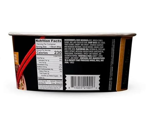 SNAPDRAGON 8-PACK OF CHICKEN PHO NOODLE SOUP BOWL 2.1 OZ + 1 SET OF BAMBOO FAMILY CHOPSTICKS BOX BY LAVINIA ESSENTIALS BRAND
