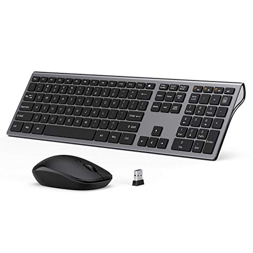 Wireless Keyboard and Mouse Combo - LEKVEY Slim Keyboard Mice, 2.4GHz 109 Keys Full Size Wireless Keyboard Mouse Set, with Number Pad, Silent Click, Stylish Design, US Layout (QWERTY), Space Gray - Thumbnail 7