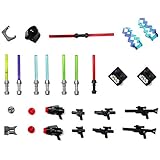 LEGO Star Wars Accessory and Weapons Pack - 8 Lightsabers, 8 Blasters, 2 Display Stands and More
