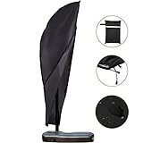 Scorpiuse Patio Offset Umbrella Cover with Zipper Waterproof Fits 9ft to 11ft Cantilever Parasol Outdoor Banana Umbrellas