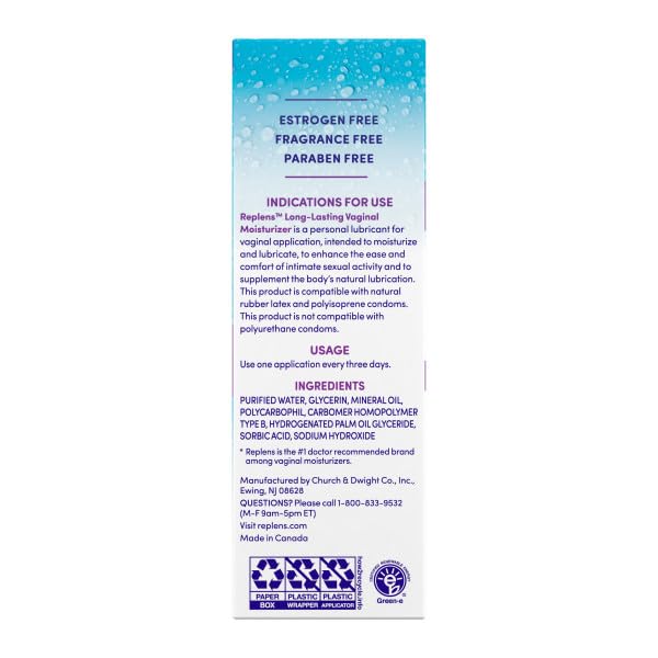 Replens Long-Lasting Vaginal Restores Vaginal Moisture Moisturizer (Pack of 2)