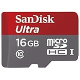SanDisk Ultra 16GB UHS-I/Class 10 Micro SDHC Memory Card Up To 48MB/s With Adapter- SDSDQUAN-016G-G4A [Newest Version]