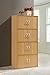 Hodedah 4-Shelf, 8-Door Cabinet Bookcase, Beech