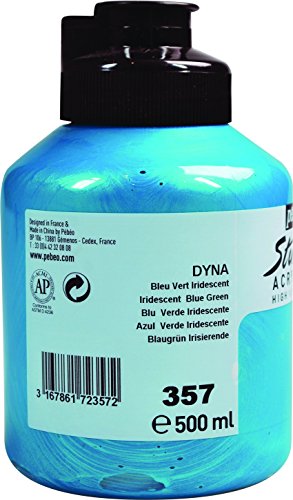 Pebeo-Studio-Acrylics-High-Viscosity-Fine-Acrylic-500-ml-Iridescent-Blue-Green
