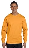 Hanes Men's Long-Sleeve Crewneck Beefy T-Shirt, GOLD, XX-Large