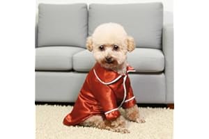 Layheld Cat Puppy Costume Elegant Satin Pajamas with Bow Headband 2PCs Set Pet Sleepwear Cosplay Multiple Sizes for Cat Small