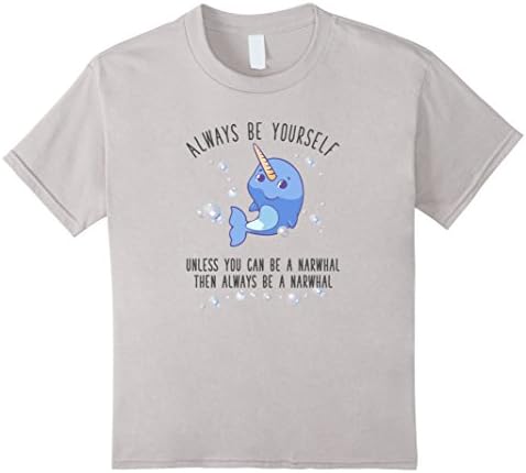 Kids Narwhal Unicorn of the Sea Shirt 6 Silver