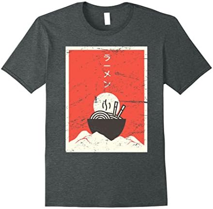 Mens Vintage Japanese Ramen Anime T-Shirt Medium Dark Heather