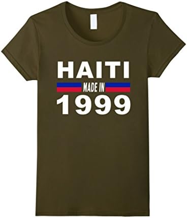 Women's Haiti t shirt Made in 1999 Medium Olive