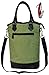 Vina 2 Bottle Wine Tote Bag - Thermal Insulated Champagne Purse Cooler Carrier with Strong Handle and Shoulder Strap, Great for Travel and Restaurants, Picnics, Green