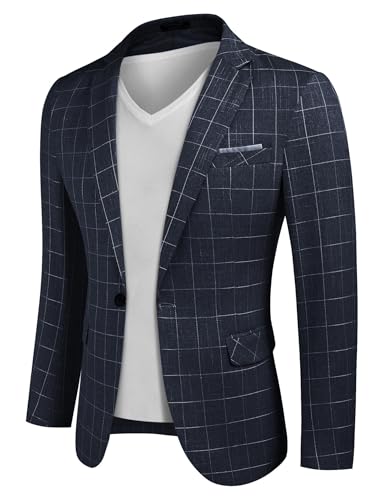 COOFANDY Men's Blazer Casual Sport Coats Slim Fit One Button Suit Jacket Lightweight Sports Jacket