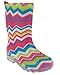 Capelli New York Girls Shiny Chevron Stripes Printed Jelly Rain Boot