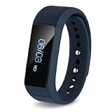 Smart Bracelet, Ronkoen I5+ Smart Bluetooth Sports Bracelet Wireless Fitness Pedometer Tracker Activity Tracker with Monitoring Calories Track Steps Counter Sleep for Sports Fitness-Blue