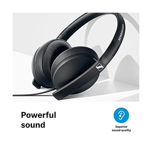Sennheiser HD 300 Around-Ear Lightweight Foldable Headphones - Black