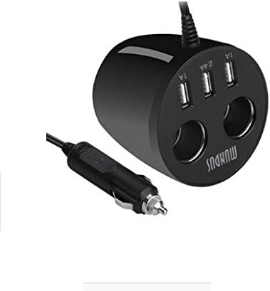 Eve Split Car Charger for Cup Holder 3 USB Port with 2 Expansion Output for Smart Devices Come for Apple Android Windows Smartphones Tablets