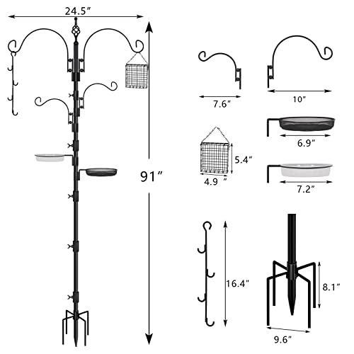 FEED GARDEN Deluxe Bird Feeding Station Kit, 91 Inch (83 Inch Above