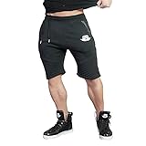 EU Men's Gym Workout Shorts Jogger Running Bodybuilding Shorts Black Large