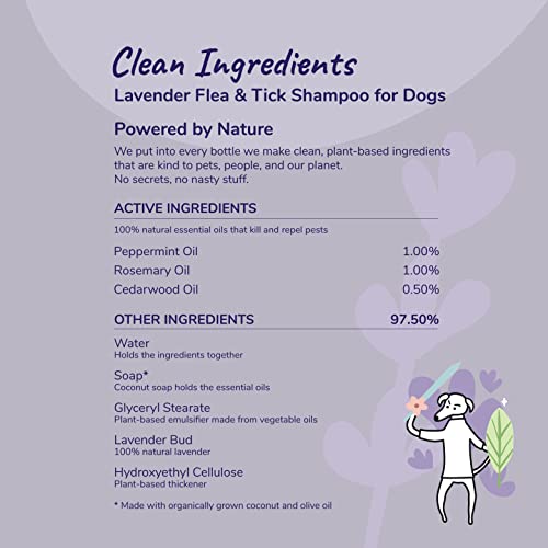 kin+kind Flea and Tick Shampoo for Dogs Veterinary Formula Plant Powered, Safe and Effective