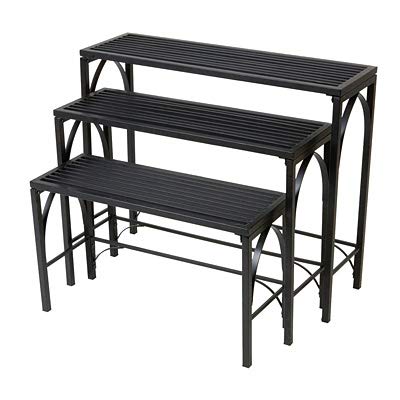 Panacea Products Gothic 3-Tier Nesting Plant Stand, Black