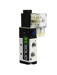 Válvula solenoide eléctrica neumática 1/4" NPT, 5 direcciones, 2 vías, 12 voltios a corriente directa