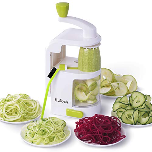 Spiralizer Vegetable Slicer HuTools Zucchini Spaghetti Maker Built In 4