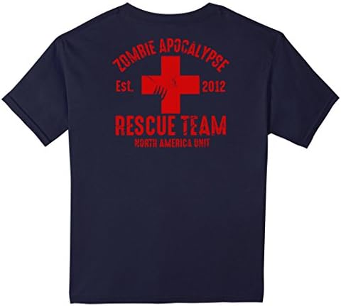 Kids Zombie Apocalypse Survival Team T Shirt Halloween Costume 10 Navy
