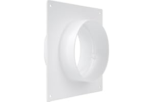 REPA MARKET 4" Inch Duct Connector Flange - Plastic Straight Pipe Flange for Heating Cooling - Inlet Outlet Ventilation System - Ducting Coupling Wall Plate - Assembly Joint (100mm)