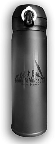 New Windsurfing Evolution Born To Windsurf F Stainless Steel Water Bottle, FILWO Double Wall Vacuum Insulated Travel Mug 100% Leak &amp; Sweat Proof BPA Free, Cycling, Gym, 15 Oz Vacuum Flask