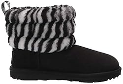 UGG T Fluff Mini Quilted Zebra Boot, Black