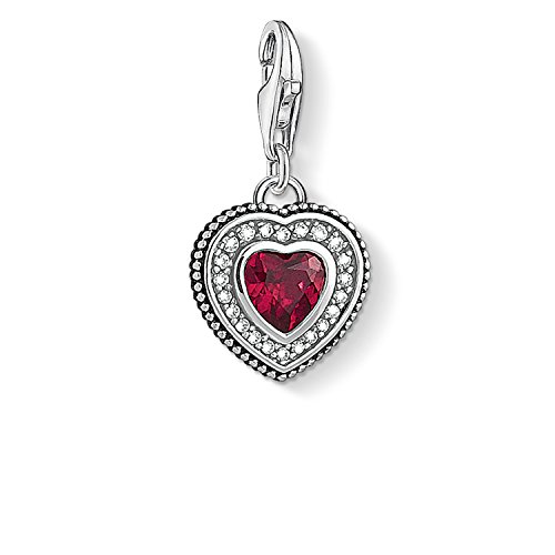 Red Stone Heart Charm