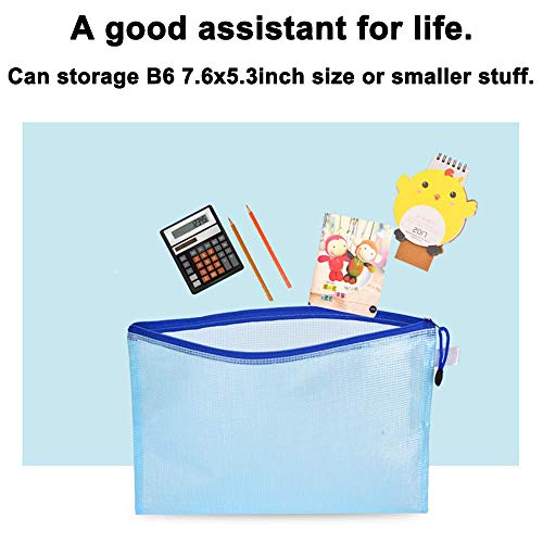 10 Pcs Zipper File Bags, Austark Waterproof PVC Durable Document Bags for School Office Stationery Business Document Receipts Organizer (B6 Mixed Colors)