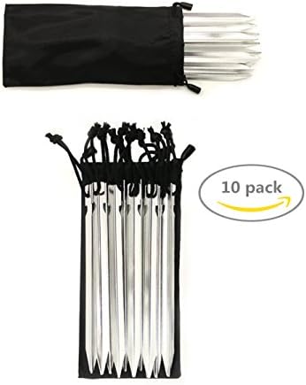 HAKOPEN 10 PCS Ground Hog Stake Kit / Tent Pegs / Tent Stake,Silvery