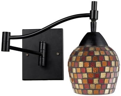 Candelabro de pared 1 luz con acabado óxido oscuro Multi mosaico de