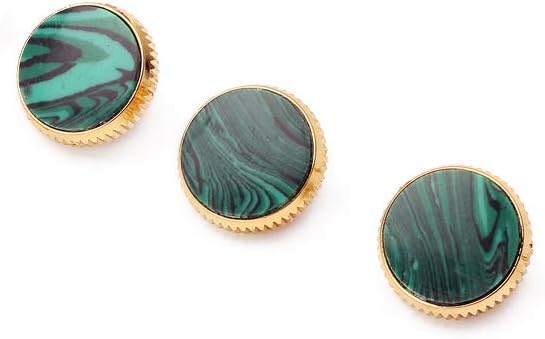 Alnicov Gold Plated Stone Inlays Trumpet Finger Buttons for Trumpet Replacement Green Set of 3, Green,Gold - Image 4