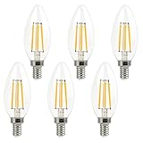 La Farah LED Candelabra Bulb 6 Pack - 4W B11 LED Decorative Candle Light Bulb-40 Watt Equivalent -2700K Warm White-E12 Clear LED Chandelier Bulbs-ETL listed