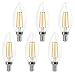 La Farah LED Candelabra Bulb 6 Pack - 4W B11 LED Decorative Candle Light Bulb-40 Watt Equivalent -2700K Warm White-E12 Clear LED Chandelier Bulbs-ETL listed