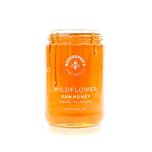 BEEKEEPER'S NATURALS Wildflower Honey - Raw, Wildcrafted, and Unprocessed- Rich in Nutrients and Beneficial Enzymes - Notes of Mint & Lavender-100% Raw, Pure Honey - Paleo-friendly, Gluten-Free (1lb)