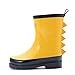 Outee Toddler Boys Shark Fin Fun Yellow Rain Boots Natural Rubber Waterproof in Solid Color for Kids