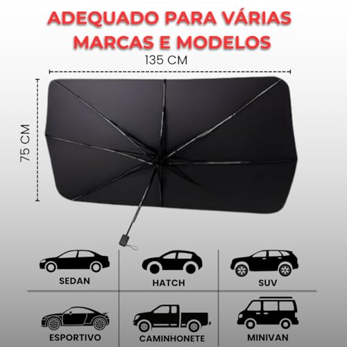 Protetor Solar Para-brisa, Quebra Sol Portátil, Proteção Térmica UV, Protetor Solar com Isolamento Térmico, Retrátil, Protetor Térmico Para Carro, Protetor Dobrável Preto para Carro
