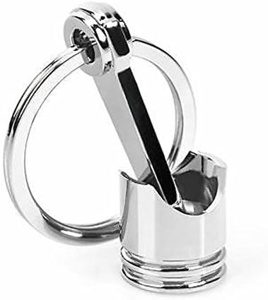 Walking Street Car Auto Engine Keyfob Gift Keychain Piston Model Metal Key Ring Silver
