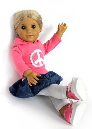 Peace doll outfit for american girl dolls - (includes skirt, swea…