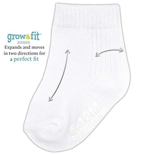 fruit of the loom baby pack de 14 calcetines elásticos de algodón grow & fit flex zones, unisex, niñas, niños 