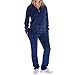 Women's 2 Piece Outfits Velvet Zip Hoodie Sweatshirt & Sweatpants Sweatsuits and Velour Tracksuit Sets Jogging Suit