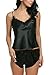 Avidlove Women Lingerie Sleepwear Satin Pajama Sexy Camisole Short Sets Black M
