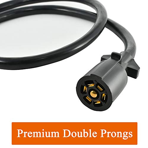 Oyviny Heavy Duty 7 Way Trailer Plug Cord with Double Prongs Connector